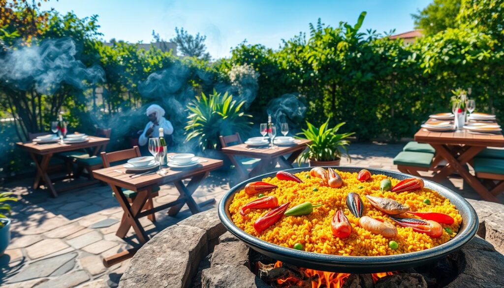 traditional paella cooking